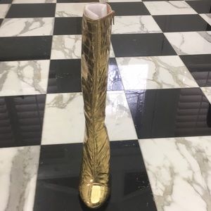 Rumbidzo Gold knee high boots